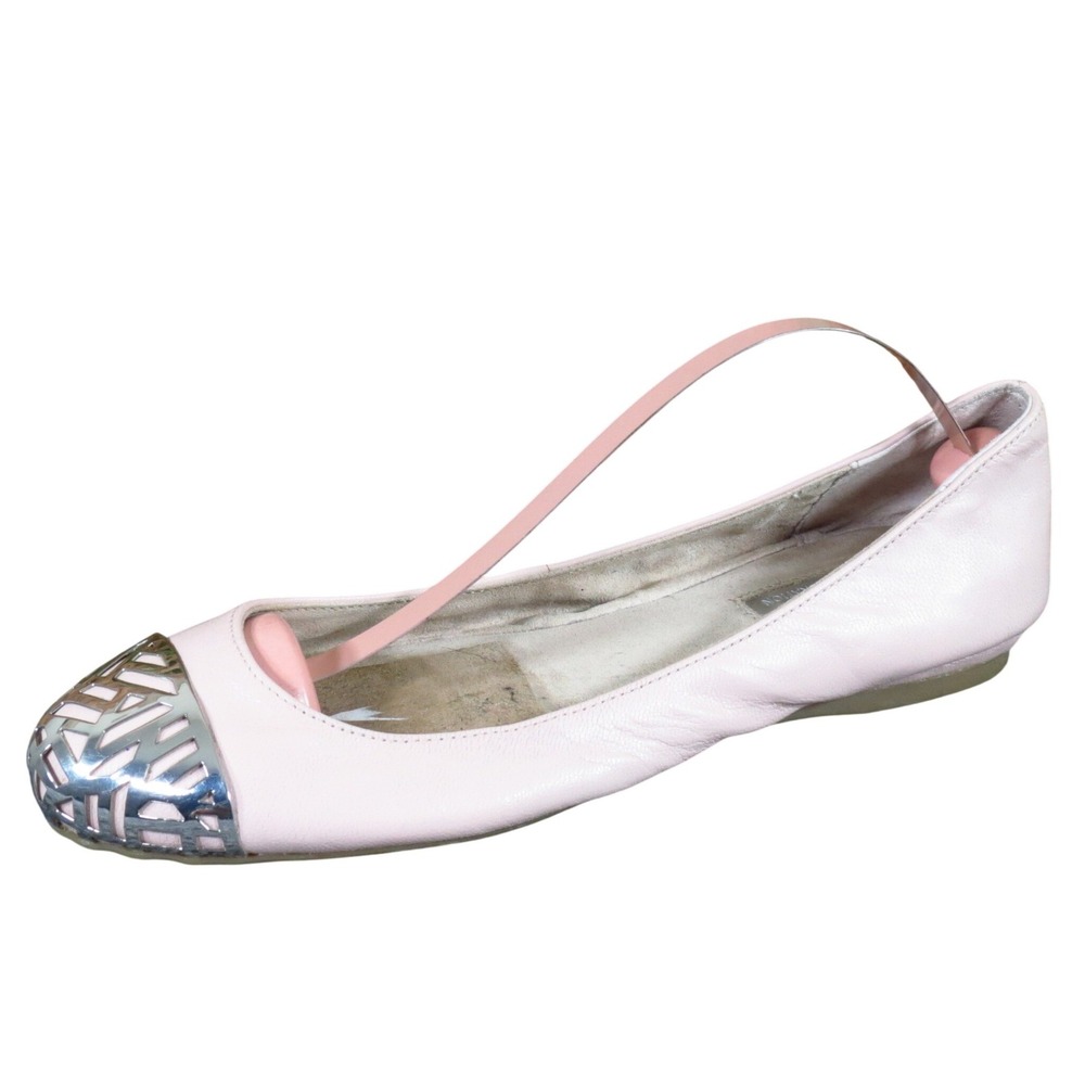 BCBGeneration Bridgit‎ Women Ballet Flat Size 6 Casual Dress Pink Leather Silver